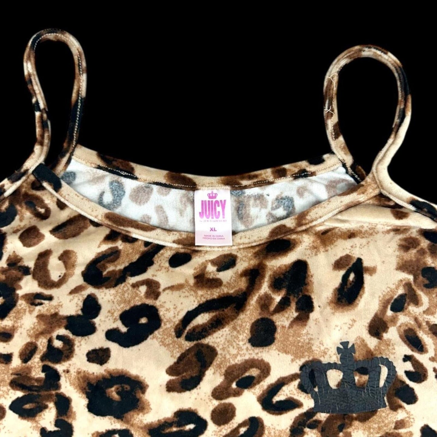 Juicy Couture Leopard Print Camisole Y2K Spaghetti Strap Top