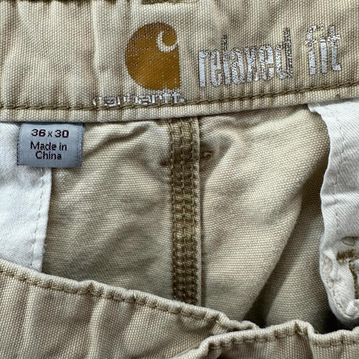 Carhartt Relaxed Fit Cargo Pants Cream Tan Rugged Utility Work