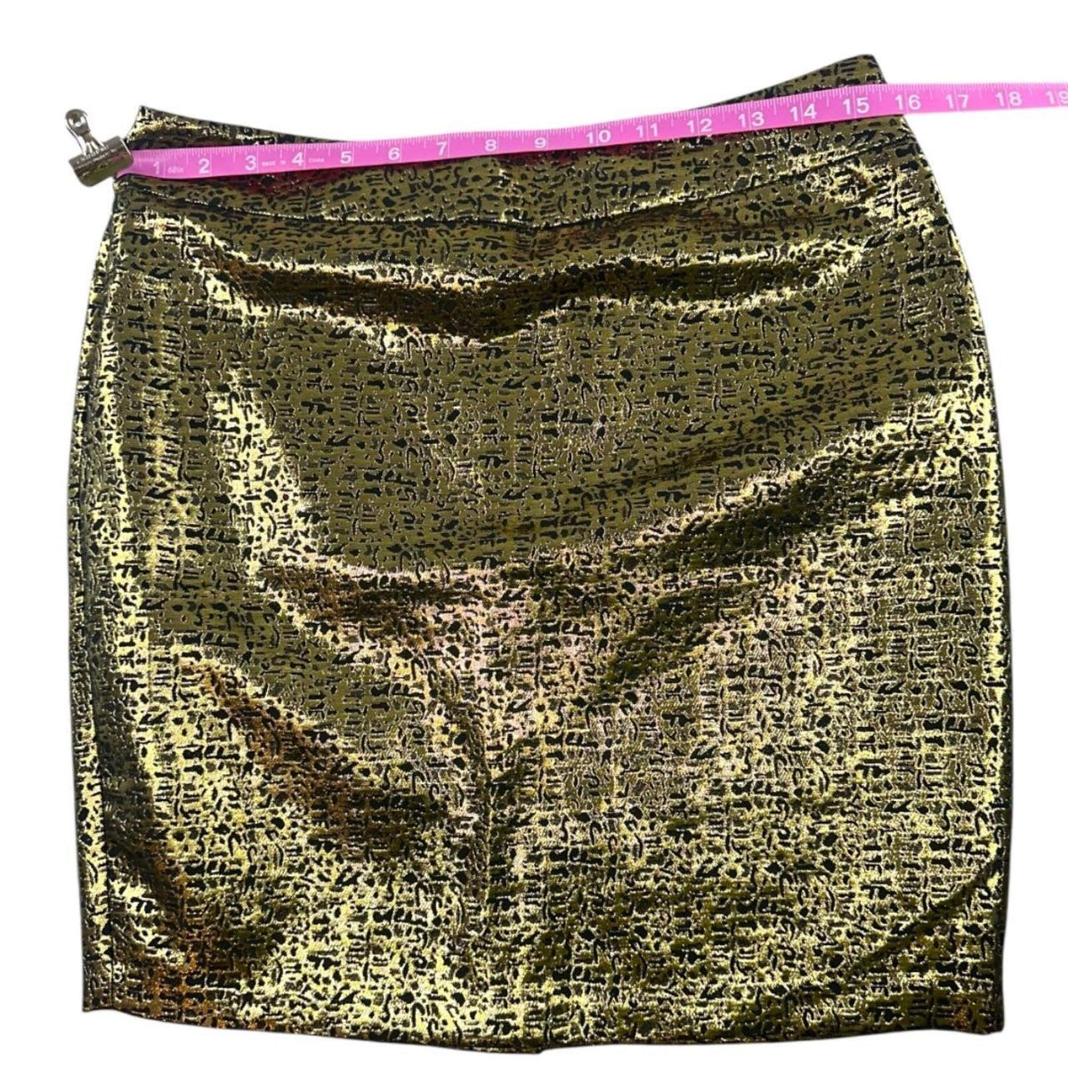 Alyx Gold Metallic Mini Skirt Y2K Luxe Liquid Gold Jacquard A Line Skirt