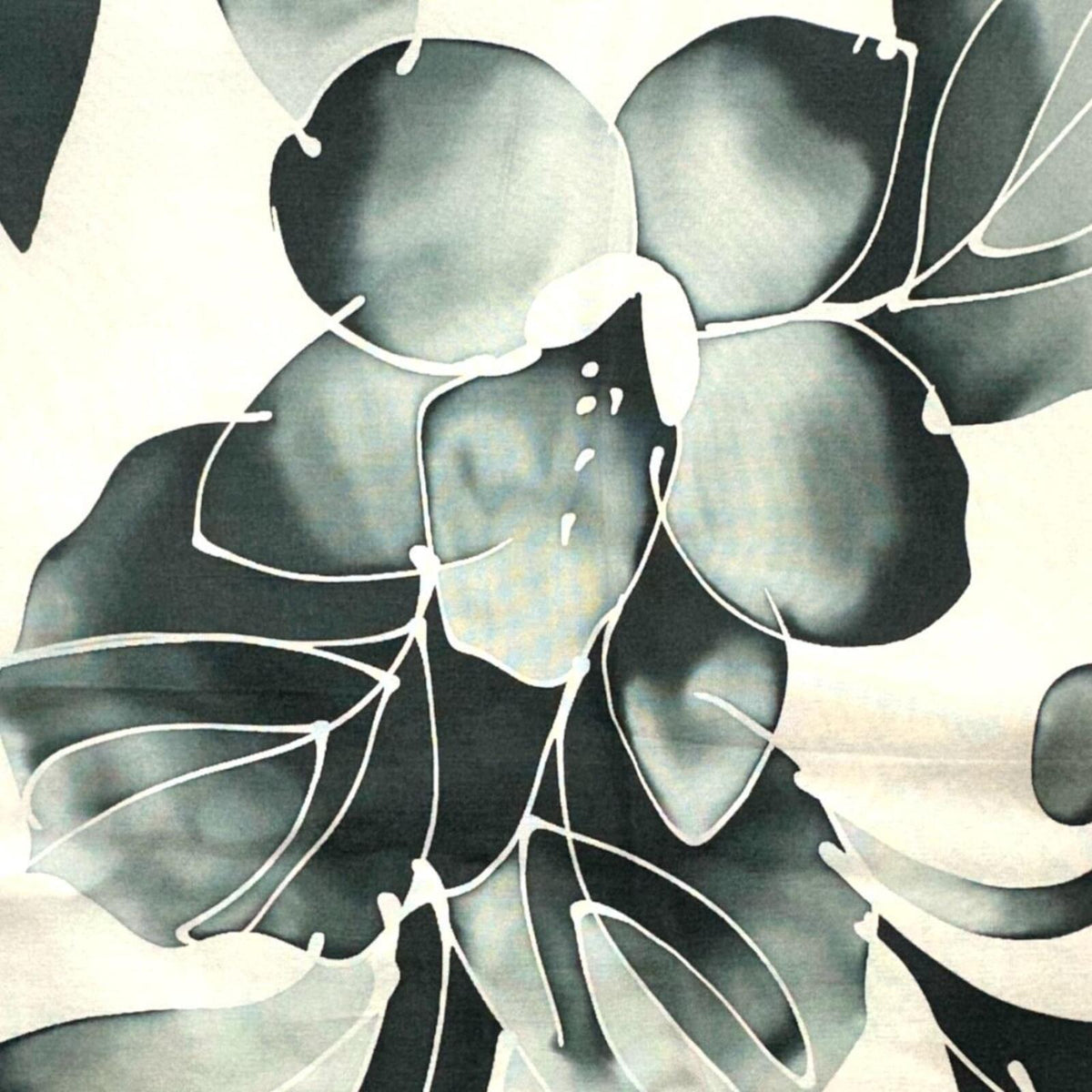 Black & White Floral Square Scarf