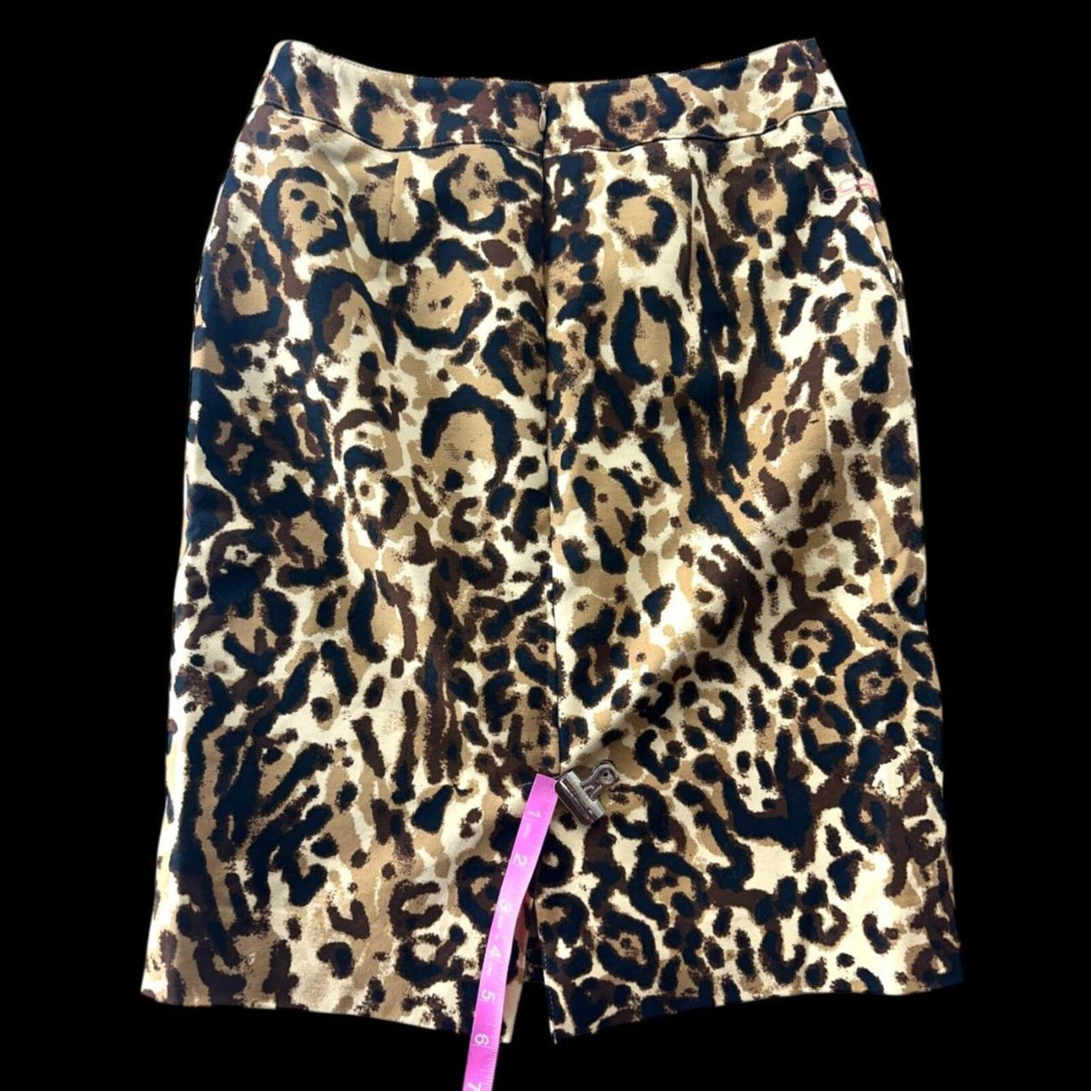 Merona Leopard Print Pencil Skirt Stretch Brown Multi Y2K Mob Wife