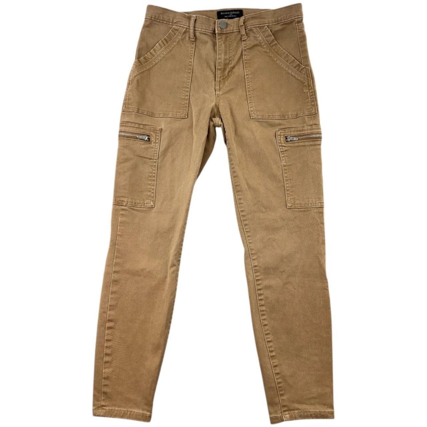Banana Republic High Rise Skinny Cargo Pants in Tan Brown Y2K