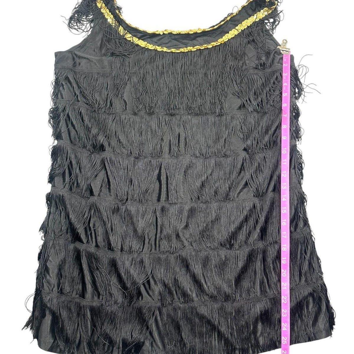 Black Fringe Flapper Dress 1920s Style Jazz Age Costume Dress
