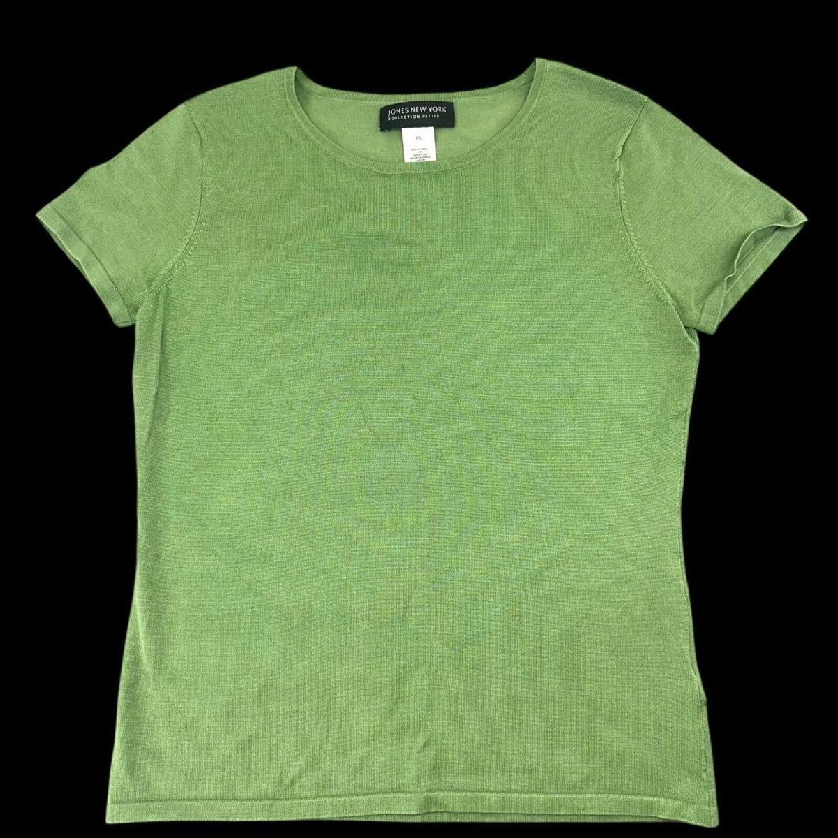 Jones New York Ribbed Lime Green Tee Casual Minimalist Preppy