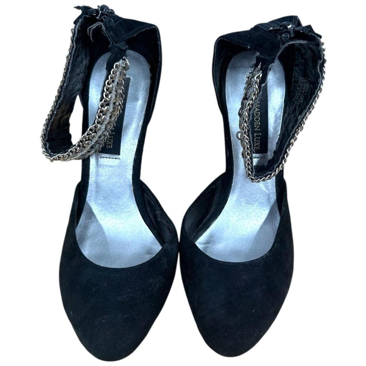 Steve Madden Luxe L Fiona Black Suede Jeweled Pumps