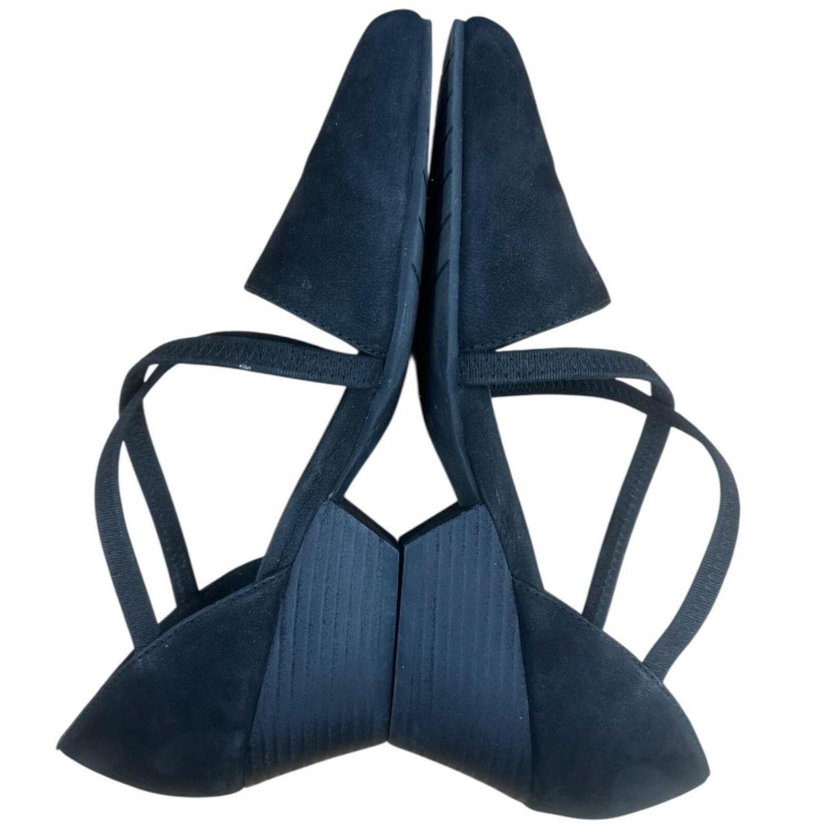 Eileen Fisher Poet Heels Black Suede Pointed Toe Low Block Heel