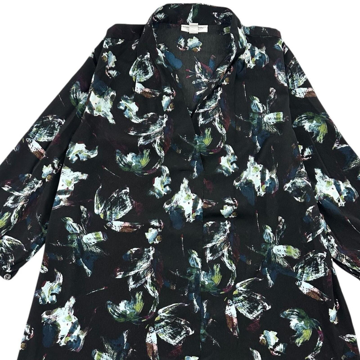 Liz Lange for Target Black Watercolor Abstract Print Tunic Blouse Maternity Boho