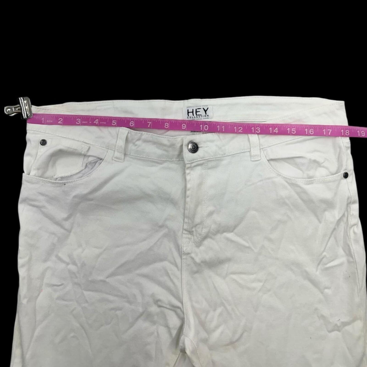 Hey Collection White Jeans Classic Five Pocket
