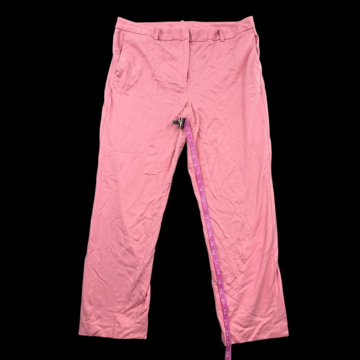DKNY Pink Straight Leg Trousers Chic Wide Leg Linen Blend Pants