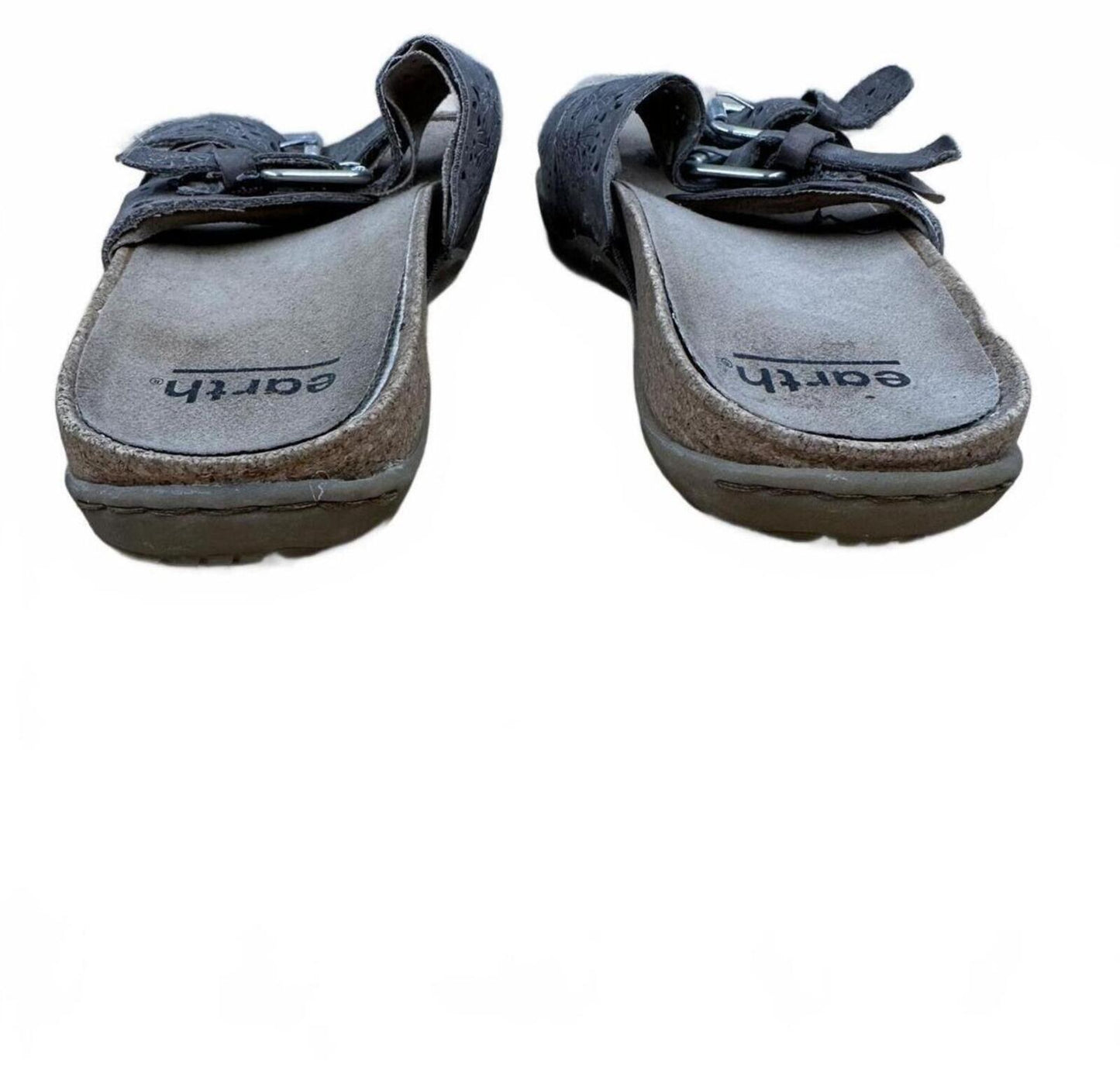 Earth Gray Floral Cutout Slide Sandals Casual Comfortable Summer Footwear